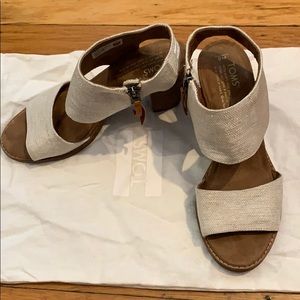 TOM’S beige heels - Size 8 - worn once